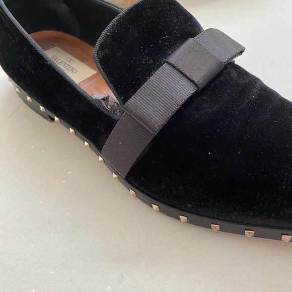 Valentino Rockstud Velvet Loafers - Picture 3 of 9